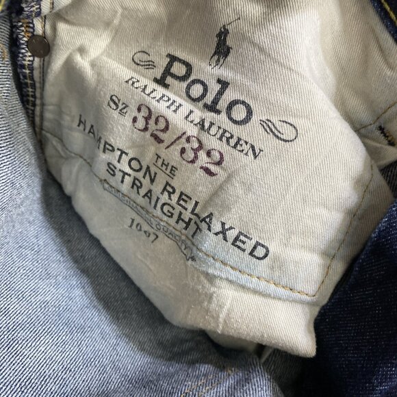 Polo Ralph Lauren Hampton Relaxed Straight Jeans Mens 32x32 Denim Dark Wash - Picture 10 of 11
